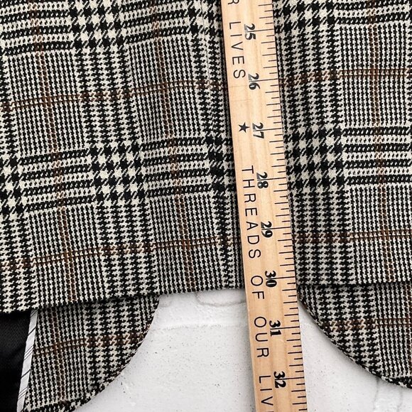 Hickey Blazer Men‎ 42R Black Brown Big Houndstooth Plaid Wool Suit Jacket VTG - Picture 13 of 14